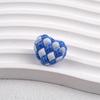 10 Stück Farbe Muster Druck Cartoon Herzform Acrylperlen DIY Schmuck Bekleidungsanhänger Zubehör