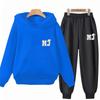TZWYChildren's Hoodie+Pants Suit Black 3-12 Years Girl Sweatshirt Sets Boys Pants Suits Michael Jackson Printing Autumn Clothing