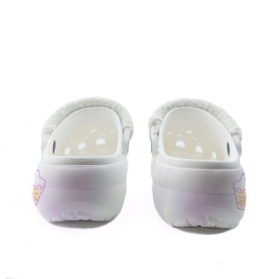 Crocs Classic Platform Clog Bubbling Ice Cream EVA Stylish Comfortable Versatile Hole Shoes Unisex Purple
