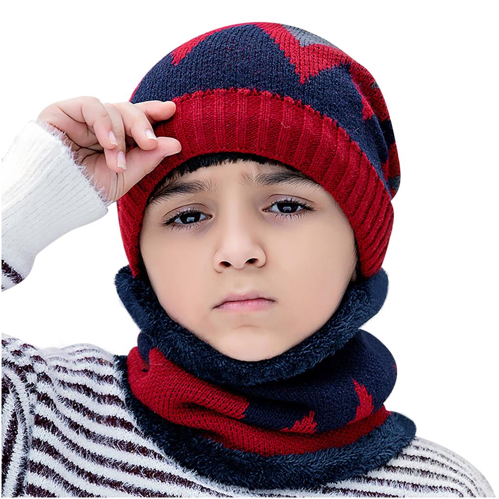 Winter Kind Dicke Strickmütze Outdoor Warm Winddicht Ohrenmaske Wolle