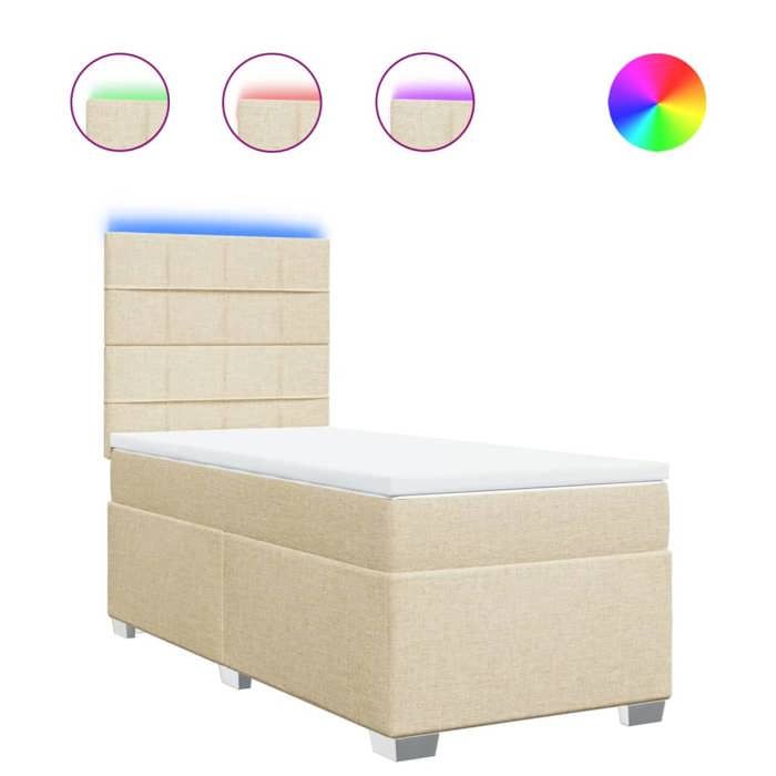 Maison Exclusive - Sommier à lattes de lit avec matelas Crème 80x200 cm Tissu