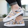 Casual Shoes for Men Printing Summer Sneakers Slip-on Round Toe Classic Original Legitimate Cheap Liquidation Low Price Man Shoe