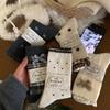 Retro Floral Wool Medium Tube Socks Women'S Autumn And Winter Warm Japanese Sweet Bow Stacking Socks Fungus Lace Cotton Socks