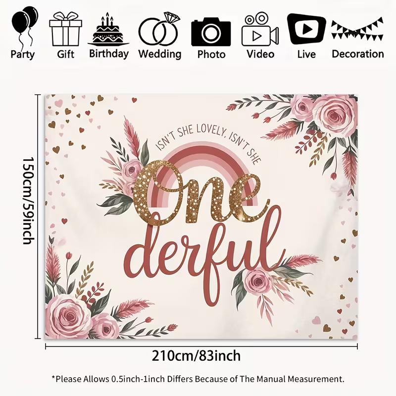 2D Onederful 1. Geburtstag Mädchen Fotografie Hintergrund