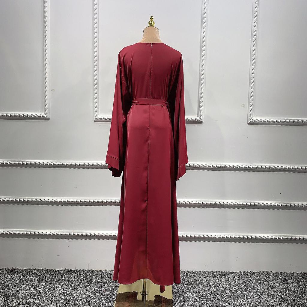 Loriya LR363 Plus Size Solid Color Long Robe Dress for Middle East & Turkey