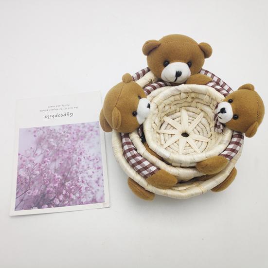 

3 шт./компл. корзина для хранения изысканной работы большая емкость соломенная декоративная Пасхальный кролик в форме медведя контейнер ведро товары для дома