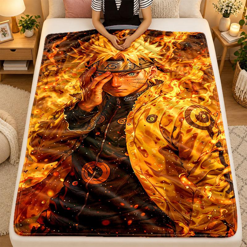 Flannel BlanketNaruto Uzumaki Warm Soft Throw Blanket for Indoor Sofa Bed Living Room Use