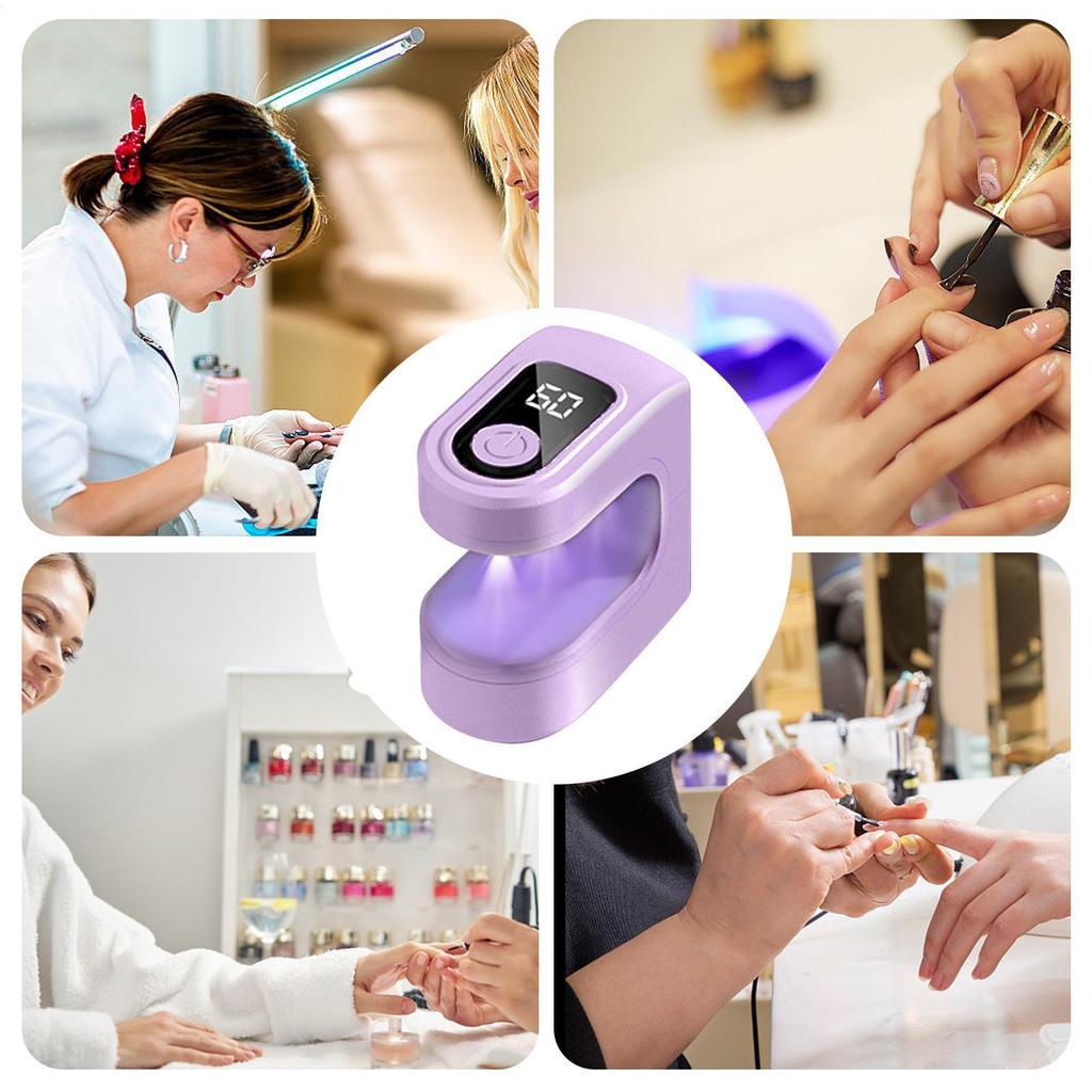 Small UV Light For Nails Fingernail Curing Dryer USB Charging Nail Curing Light With 2 Timing Modes For Manicure Pedicure Studio