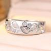 Luxury Wide Band Ring 2 Colors Available Teardrop Round Zircon Jewelry for Women Party