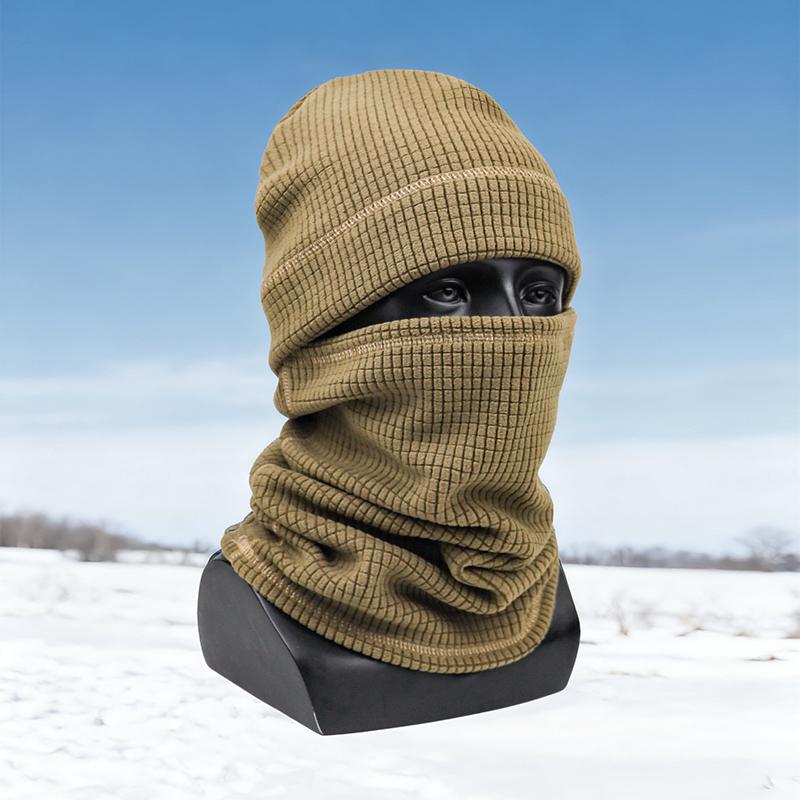 

Winter Thicken Warm Face Mask Hat Set Outdoor Camoufalge Cycling Hiking Ski Cap Tactical Thermal Neck Warmer Hats For Men Women Average Size коричневый