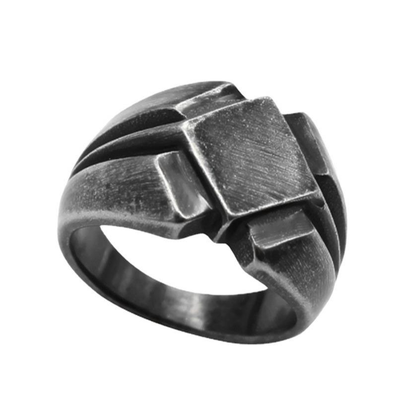 Punk mens ring alloy Nordic black Scandinavian style gathering ring for men edgy bold fashion accessory