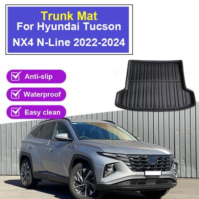 Car Rear Trunk Mat EVA For Hyundai Tucson NX4 N-Line 2022-2024 Anti-slip Cargo Trunk Boot Tray Floor Rug Parts Auto Accessories