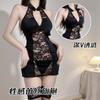 Sex Lingerie Cheongsam Uniform Seduction Female Deep V Hollow Hot Sexy Passion High Split Tease Suit