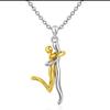 Silver 925 Necklace Loving Couple Intertwined Figures On an Anchor Chain