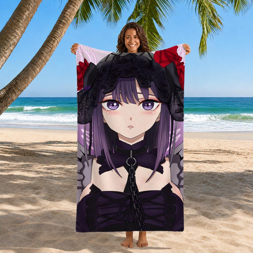 Anime My Dress-Up Darling Towel Polyester Beach Towel Quick Dry Sand Free Bath Towel for Summer Pool Travel Vacation
