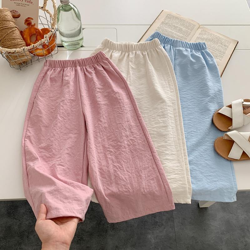 Casual Teen Girl Clothes Kids Girls Pants Solid Color Trousers Children's Pants Cute Elegant Girl Wear