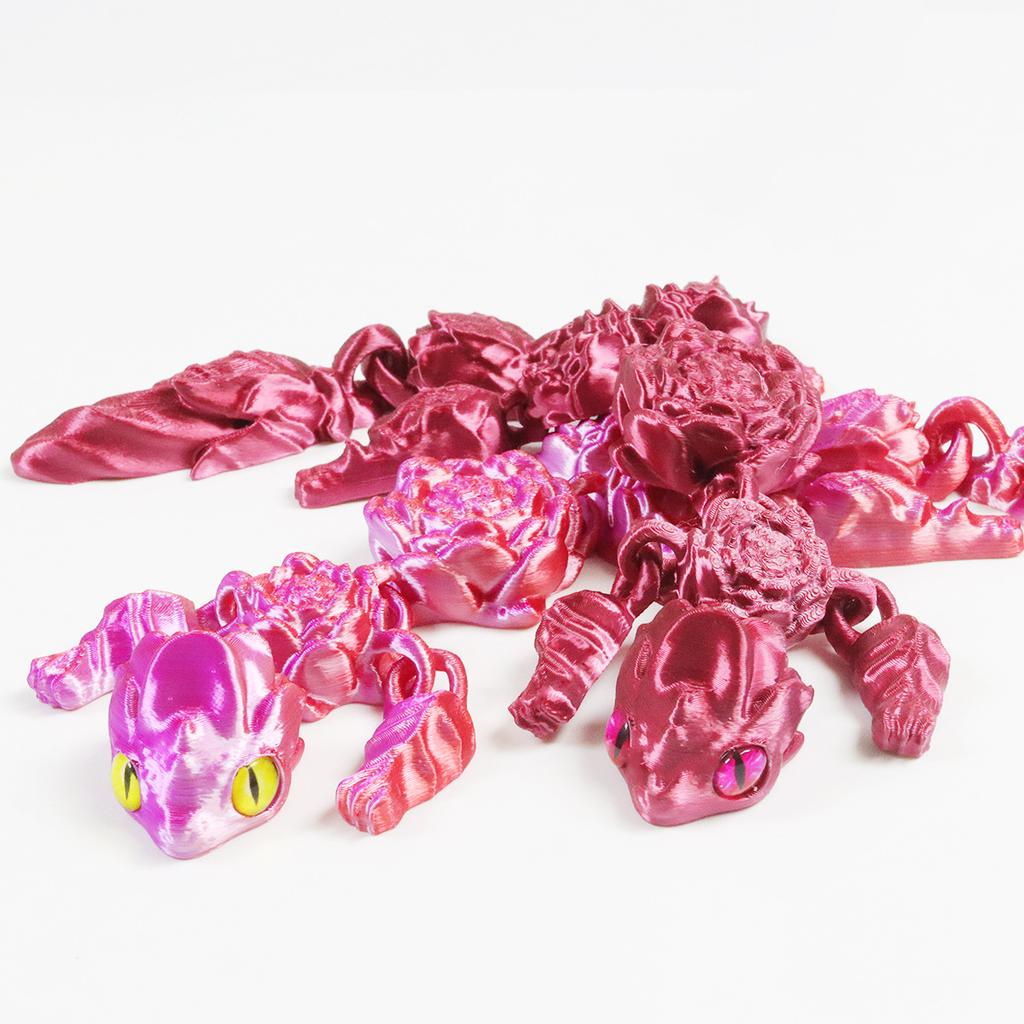 New Lotus Dragon Toy Statue 3D Printing Toys Simulation Animal Dragon Model Joints Movable Desktop Decoration Small Ornaments