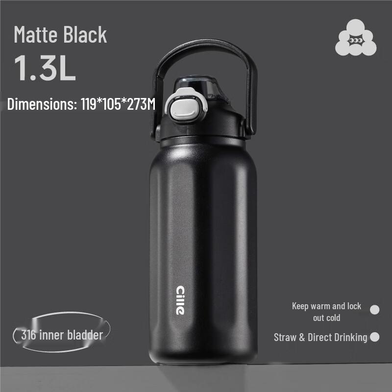 Cille Portable Stainless Steel Insulated Water Bottle with Handle