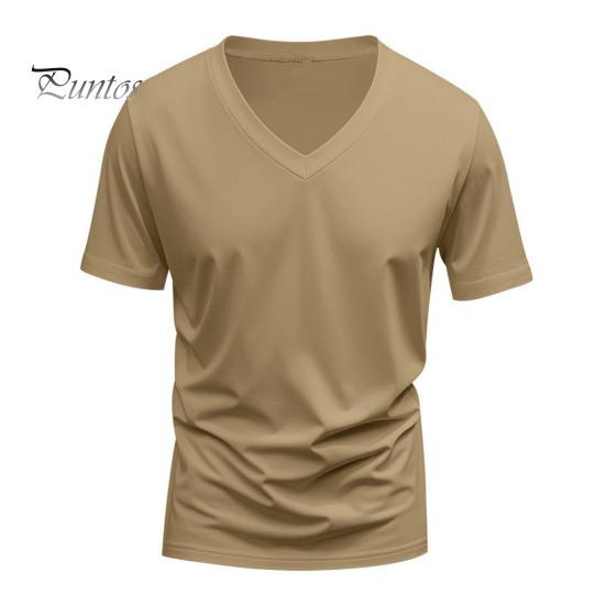 

Мужская летняя футболка с короткими рукавами и V-образным вырезом, однотонная, быстросохнущая, свободная, средней длины, топ для занятий спортом, офиса, свиданий M