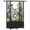 Elevated Planter with Trellis and Hanging Roof Black 124.5 x 40 x 138 cm PP