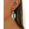 1 Pair of Rugby Shaped Earrings, Hollow Earrings