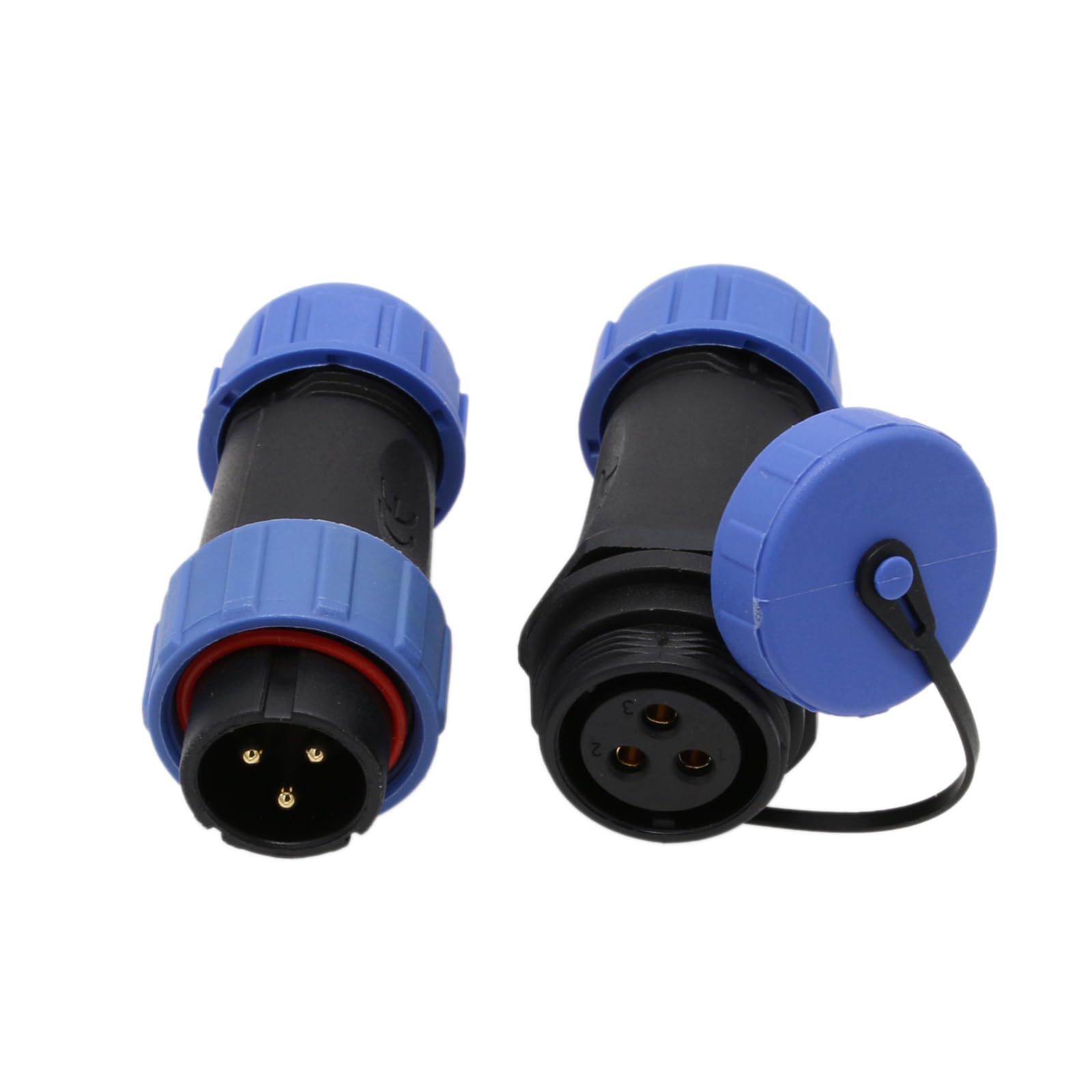 

HangTon HE21 3 Pin Male Female Cable Plug Socket Circular Waterproof Power Connector 30A for LED/Marine/Lighting Fixtures solder 4344968390