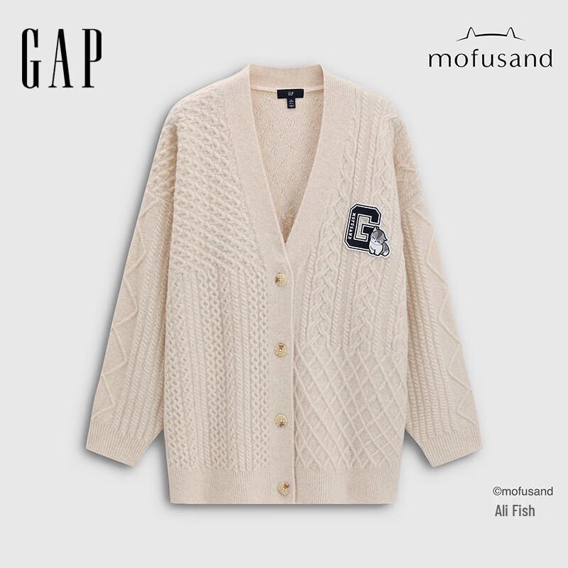 

Gap mofusand Women s 2025 Autumn V-Neck Knitted Cardigan M
