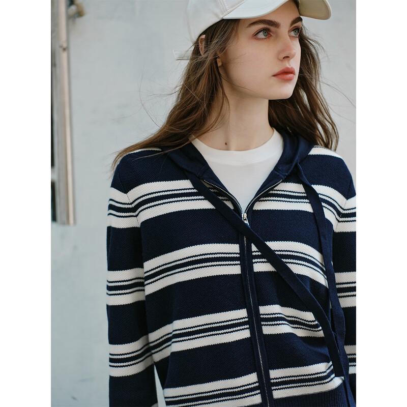 Damen Herbst/Winter Langarm Kapuzen Reißverschluss Strickjacke Pullover