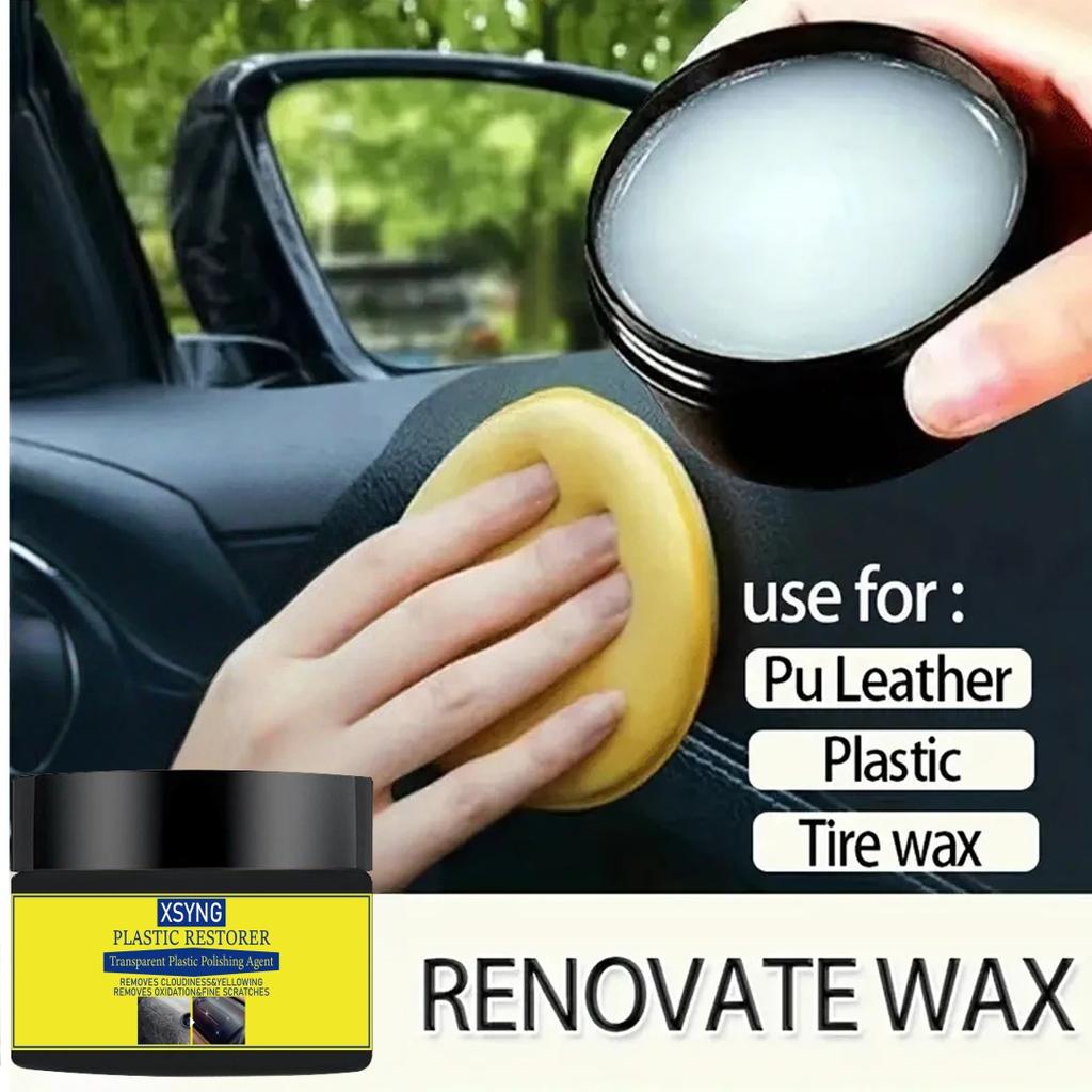 Car interior renovation wax - Plastic parts repair agent, tire protection and gloss, RV interior repair agent