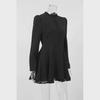 G2024 Fall/Winter Elegant Black Long Sleeve Round Neck Lace Dress