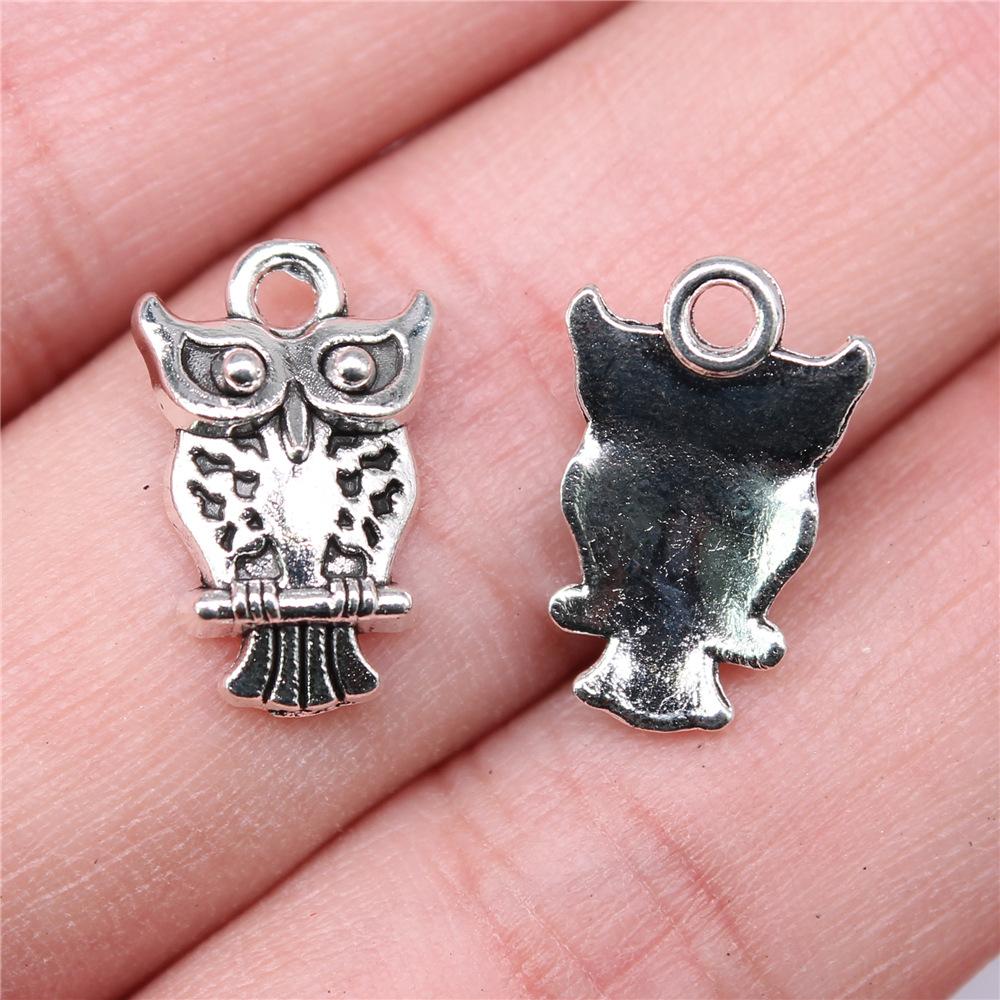 20pcs Owl Charms Antique Silver Color Owl Charms Pendants For Bracelets Small Owl Charms Making Jewelry