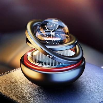Parfém pro aromaterapii do auta Solární dvojitý kroužek Magnetická Levitace Rotující Špičkový světelný vonný ornament 1ks
