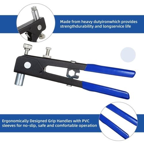 Hand Riveter Set, 86-Piece Set with M3, M4, M5, M6, and M8 Screws, Includes Rivet Set Nuts and Inserts, Screw Insertion Rivet Gun Tool, Steel and Alum