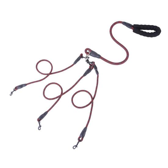3 irányban állítható nylon kutyapóráz készlet több fogantyúval, kopásálló kötélpántokkal, levehető 360 fokos forgatással