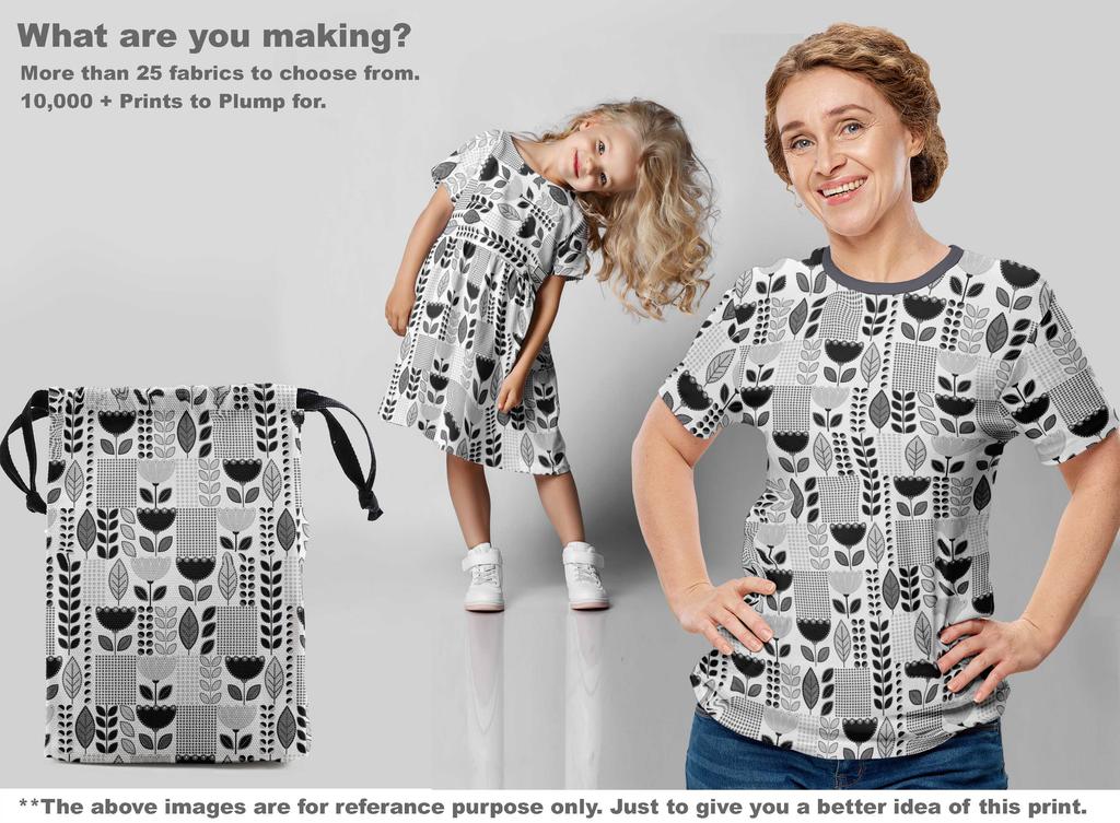 oneOone Țesătură din bumbac Flex, gri, cu puncte, țesătură florală, pentru cusut țesături artizanale imprimate la oarde, 40 de inci