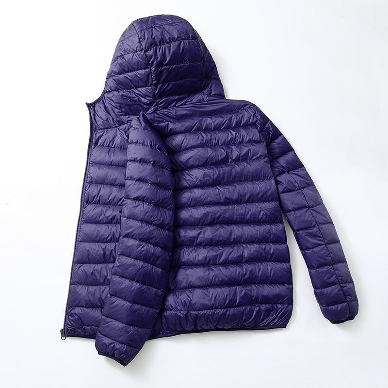 Mode Automne et Hiver Doudoune à Capuche Ultra Légère en Duvet pour Homme Manteau Chaud en Plumes de Duvet Blanc Vêtements de Rue pour Homme
