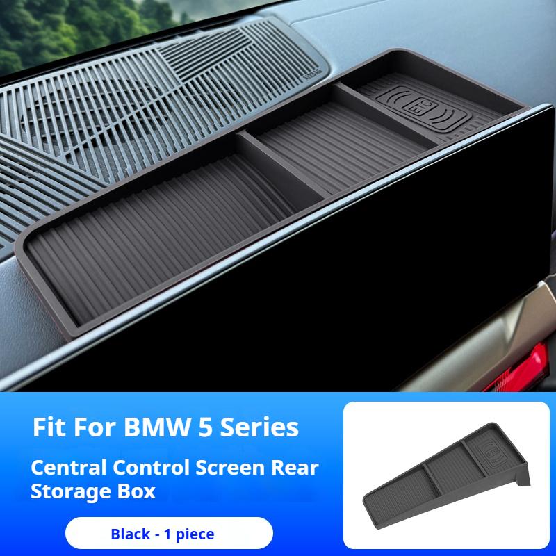 

For BMW 5 Series i5G60 2025-2025 Car screen rear storage box with silicone navigation ETC for storing auto parts and accessories чёрный