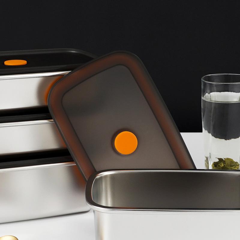 Recipiente din oțel inoxidabil pentru alimente, cutie de prânz bento din metal rezistentă la scurgeri, cu capace sigilate. Aport sănătos fără BPA pentru copii și adulți