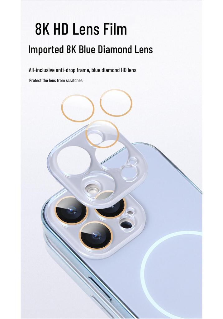 Apple 16 Pro Max Magnetic Ring Frosted Phone Case - Electroplated Soft Protective Cover