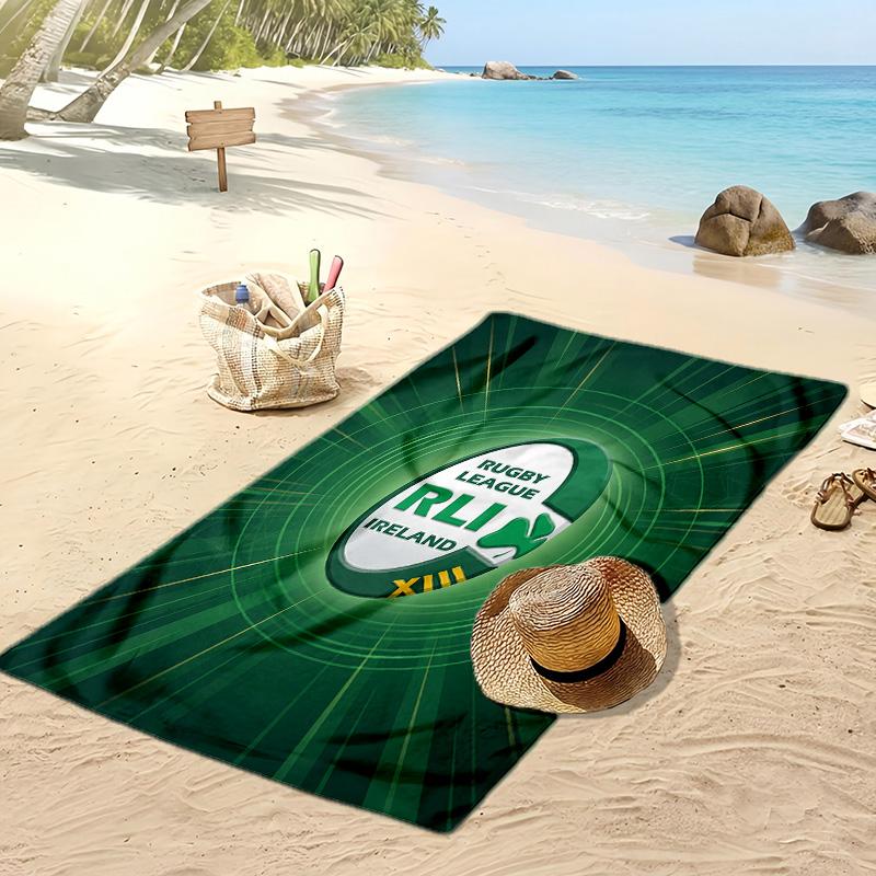 Asciugamano da Spiaggia Stampa Rugby Irlanda Morbido Portatile Asciugatura Rapida?Asciugamano Asciutto Per Piscina Vacanza Estiva Sport all'Aperto