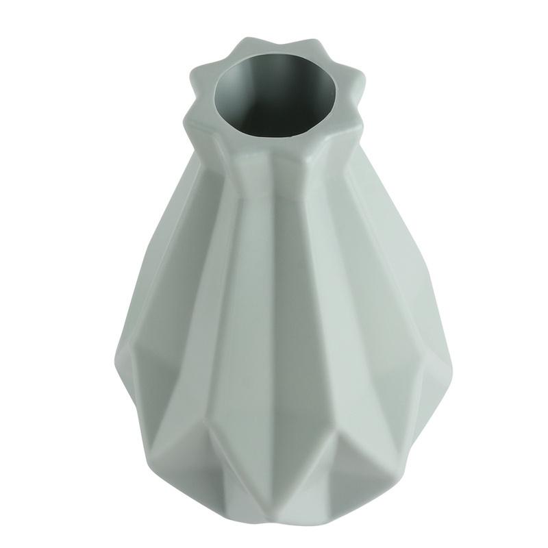 Origami Plastic Vase White Imitation Ceramic Flower Pot Flower Basket Flower Vase Home Decor (Flower Not Included)