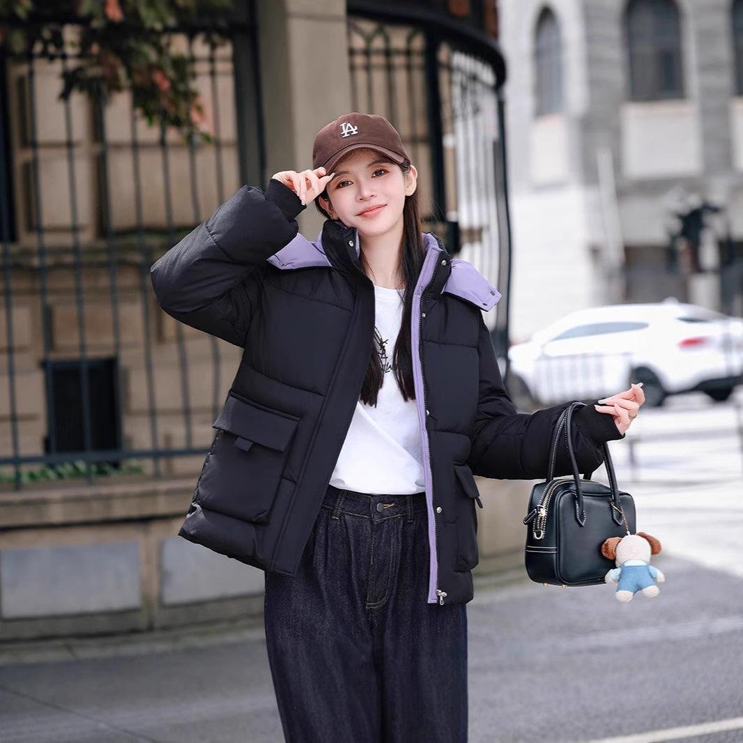 

New Winter Down Jacket, Short Korean Style Versatile Hooded Jacket for Women M