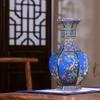 Jingdezhen Underglaze Vase - Qing Dynasty Blue & Gold Floral, Vintage Chinese Ceramic Vase for Living/Dining Room Decor