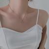 Lingyuan Korean Mother-of-Pearl Heart Necklace - Retro 18K Titanium Steel Clavicle Chain