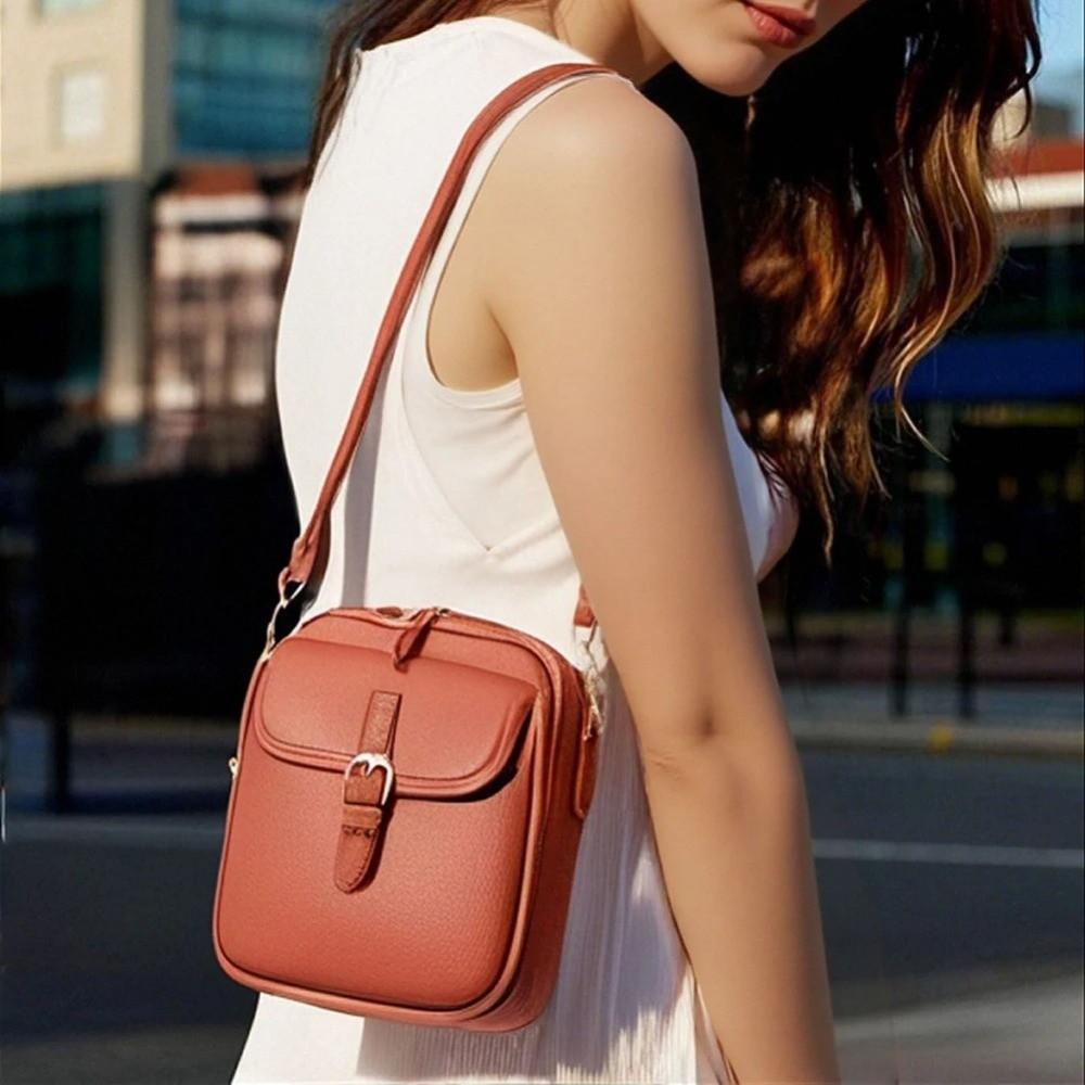 With Adjustable Removable Strap Crossbody Leather  Bag Large Capacity Phone Handbag  Gifts
