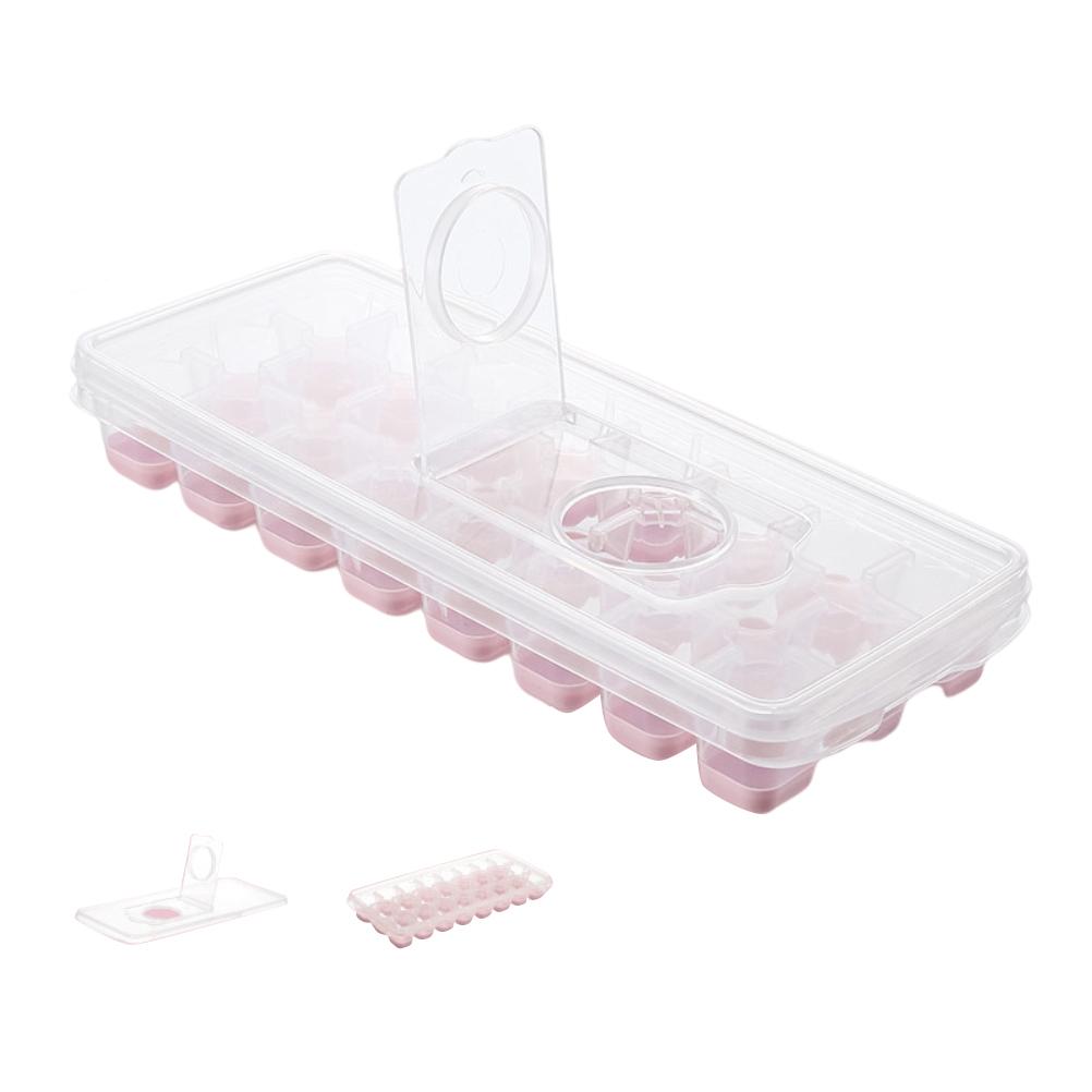 24 Grid Ice Cube Tray with Lid Covered Ice Cube Trays No Spill Ice Cube Cube Box Silicone Ice Cube