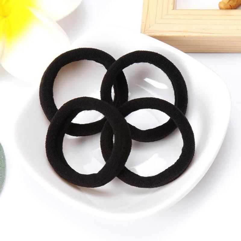 100-Piece Seamless Hair Ties, Black, Elastic Hair Bands, High Elasticity Rubber Bands for Ponytails and Hair Updo