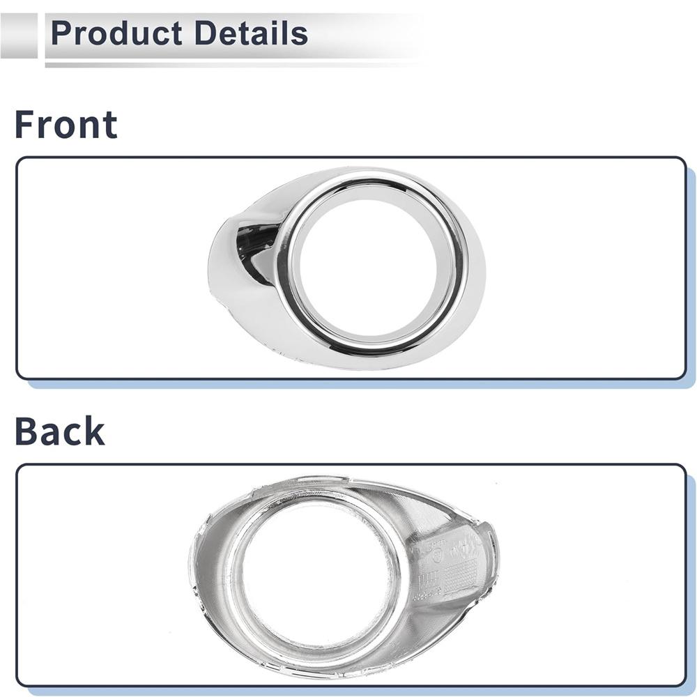 2PCS Front Fog Light Lamp Cover Chrome Ring Trim For Ford Focus 2012 2013 2014