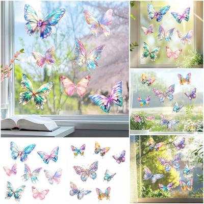 Autocolante Electrostatice Colorate pentru Geamuri Autocolante Statice cu Fluturi pentru Geam Decorațiuni pentru Casă