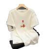 Foreign Style Heavy Cartoon Embroidery Short-sleeved T-shirt Women's Summer New High-end Water Soft Cotton Loose Half-sleeved Top
